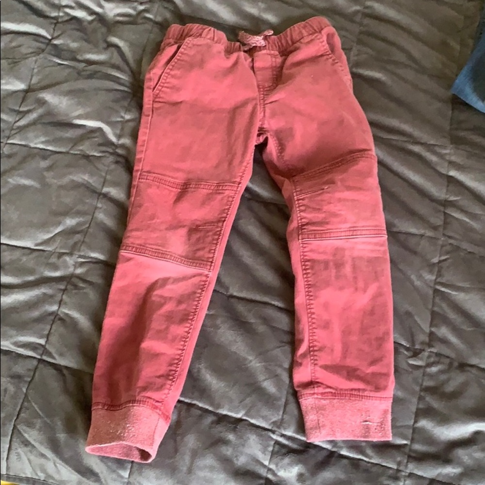 Boys burgundy/red faded look joggers